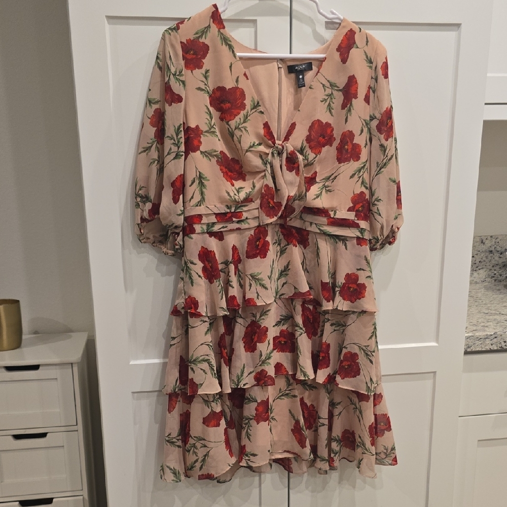 Aqua Formal Floral Dress Size 14